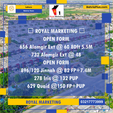 Residential Plot for Sale in Bahria Town, Lahore - (BP-139136)