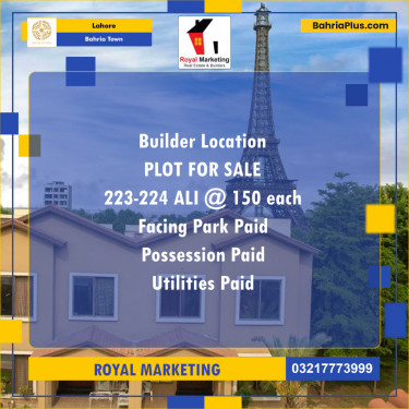 Residential Plot for Sale in Bahria Town, Lahore - (BP-139143)