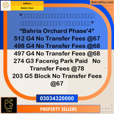 Residential Plot for Sale in Bahria Town, Lahore - (BP-139161)