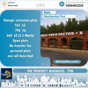 Residential Plot for Sale in Bahria Town, Lahore - (BP-139163)