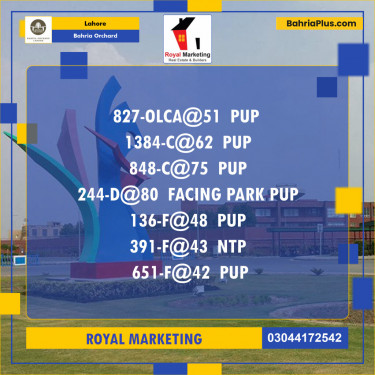 Residential Plot for Sale in Bahria Orchard, Lahore - (BP-139172)