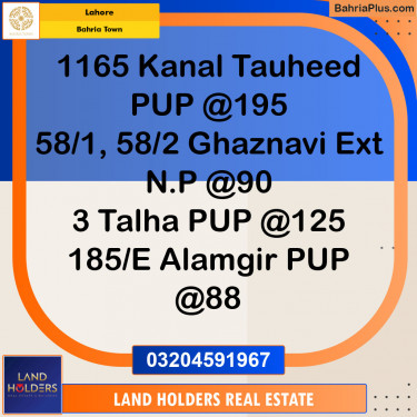 Residential Plot for Sale in Bahria Town, Lahore - (BP-139214)