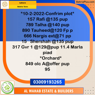 Residential Plot for Sale in Sector E - Rafi Block -  Bahria Town, Lahore - (BP-139311)