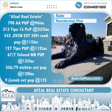 Residential Plot for Sale in Bahria Town, Lahore - (BP-139314)