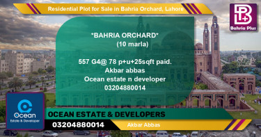 Residential Plot for Sale in Bahria Orchard, Lahore - (BP-139359)
