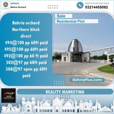 Residential Plot for Sale in Bahria Orchard, Lahore - (BP-139479)