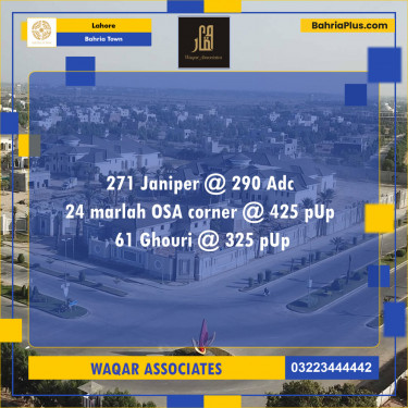 Residential Plot for Sale in Sector C - Janiper Block -  Bahria Town, Lahore - (BP-139599)