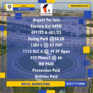 Residential Plot for Sale in Bahria Orchard, Lahore - (BP-139615)