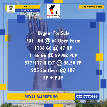 Residential Plot for Sale in Bahria Orchard, Lahore - (BP-139616)