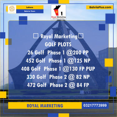 Residential Plot for Sale in Bahria Town, Lahore - (BP-139620)