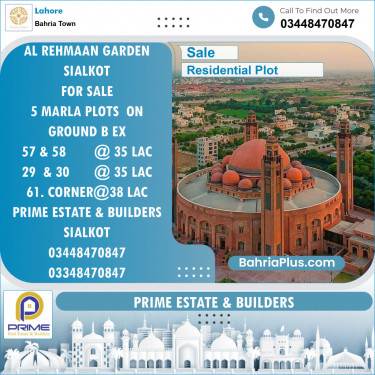 Residential Plot for Sale in Bahria Town, Lahore - (BP-139693)