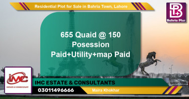 Residential Plot for Sale in Sector E - Quaid Block -  Bahria Town, Lahore - (BP-139828)