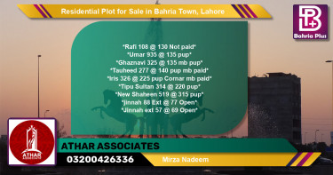 Residential Plot for Sale in Bahria Town, Lahore - (BP-139857)