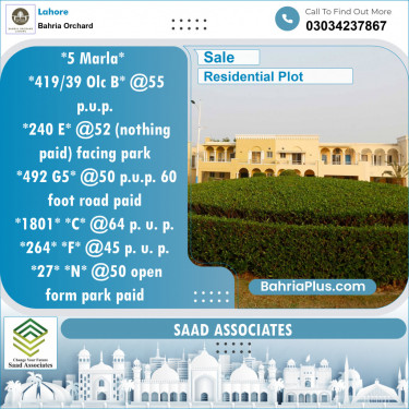 Residential Plot for Sale in Bahria Orchard, Lahore - (BP-139863)