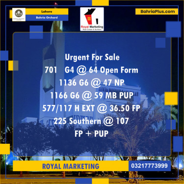 Residential Plot for Sale in Bahria Orchard, Lahore - (BP-139896)