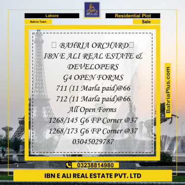 Residential Plot for Sale in Bahria Town, Lahore - (BP-139909)