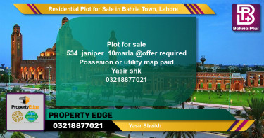 Residential Plot for Sale in Bahria Town, Lahore - (BP-140020)