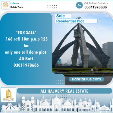 Residential Plot for Sale in Sector E - Rafi Block -  Bahria Town, Lahore - (BP-140045)