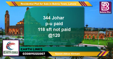 Residential Plot for Sale in Bahria Town, Lahore - (BP-140055)