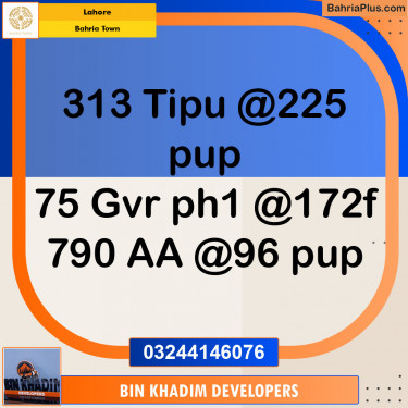 Residential Plot for Sale in Bahria Town, Lahore - (BP-140082)