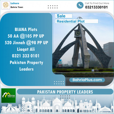 Residential Plot for Sale in Bahria Town, Lahore - (BP-140124)