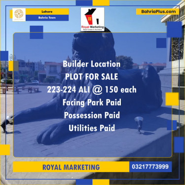 Residential Plot for Sale in Bahria Town, Lahore - (BP-140254)