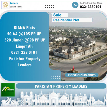 Residential Plot for Sale in Bahria Town, Lahore - (BP-140284)