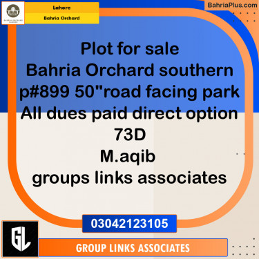 Residential Plot for Sale in Bahria Orchard, Lahore - (BP-140289)