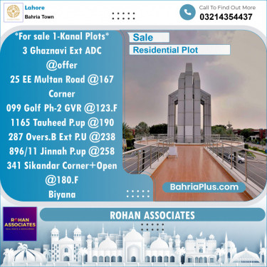 Residential Plot for Sale in Bahria Town, Lahore - (BP-140437)
