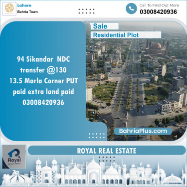 Residential Plot for Sale in Bahria Town, Lahore - (BP-140521)