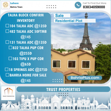 Residential Plot for Sale in Bahria Town, Lahore - (BP-140535)