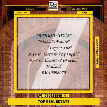 Residential Plot for Sale in Bahria Town, Lahore - (BP-140571)