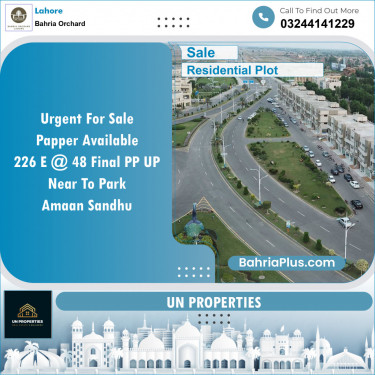 Residential Plot for Sale in Bahria Orchard, Lahore - (BP-140667)