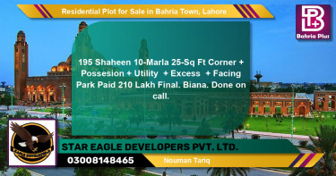 Residential Plot for Sale in Bahria Town, Lahore - (BP-140684)
