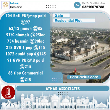 Residential Plot for Sale in Bahria Town, Lahore - (BP-140688)