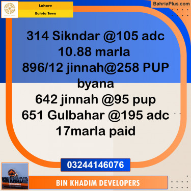 Residential Plot for Sale in Bahria Town, Lahore - (BP-140717)