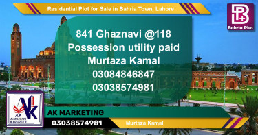 Residential Plot for Sale in Bahria Town, Lahore - (BP-140809)