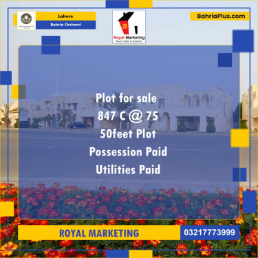 Residential Plot for Sale in Bahria Orchard, Lahore - (BP-140821)