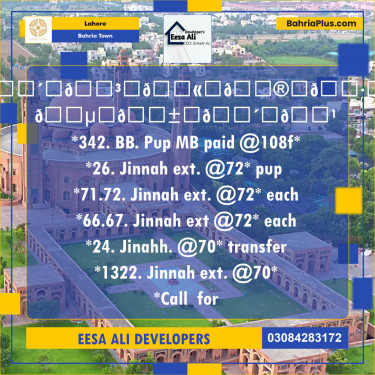 Residential Plot for Sale in Bahria Town, Lahore - (BP-140906)