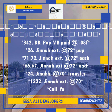 Residential Plot for Sale in Bahria Town, Lahore - (BP-140907)