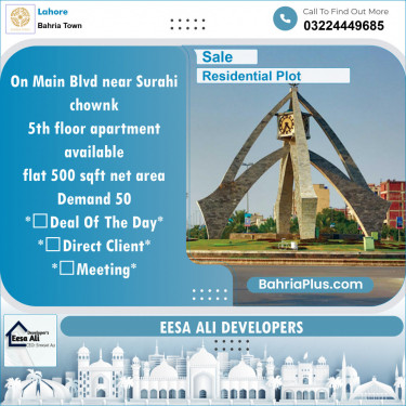 Residential Plot for Sale in Bahria Town, Lahore - (BP-140923)