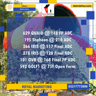 Residential Plot for Sale in Sector E - Quaid Block -  Bahria Town, Lahore - (BP-141096)