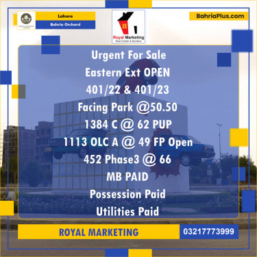 Residential Plot for Sale in Bahria Orchard, Lahore - (BP-141100)