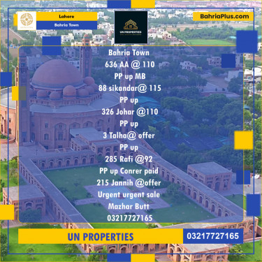 Residential Plot for Sale in Bahria Town, Lahore - (BP-141187)