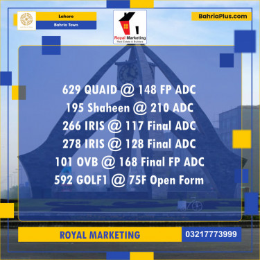 Residential Plot for Sale in Bahria Town, Lahore - (BP-141241)