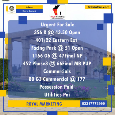 Residential Plot for Sale in Bahria Orchard, Lahore - (BP-141243)