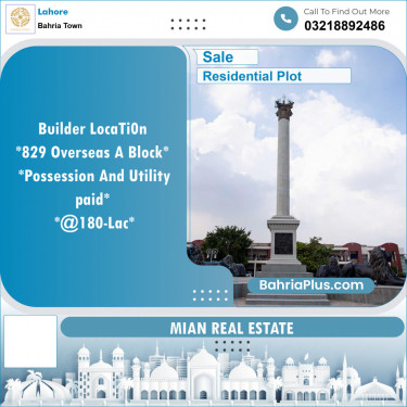 Residential Plot for Sale in Bahria Town, Lahore - (BP-141256)