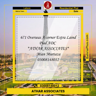 Residential Plot for Sale in Bahria Town, Lahore - (BP-141274)