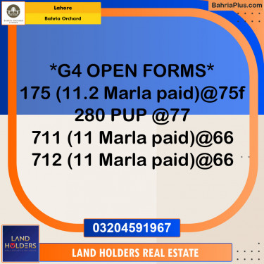 Residential Plot for Sale in Bahria Orchard, Lahore - (BP-141341)