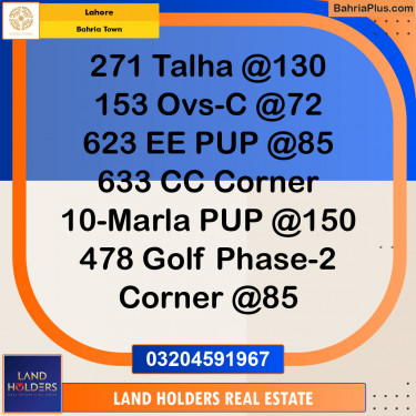 Residential Plot for Sale in Bahria Town, Lahore - (BP-141346)